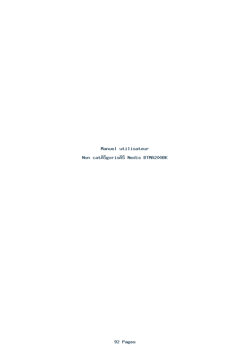 Page 1 de la notice Manuel utilisateur Nedis BTMA200BK