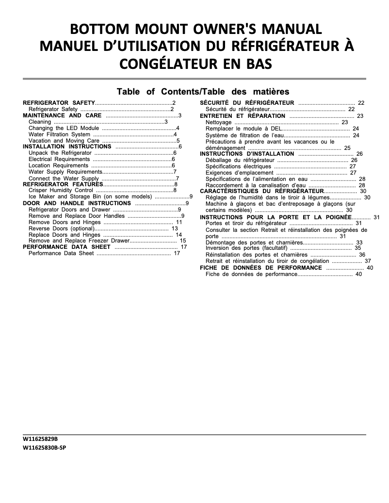Page 1 de la notice Manuel utilisateur Amana ABB2224BRW