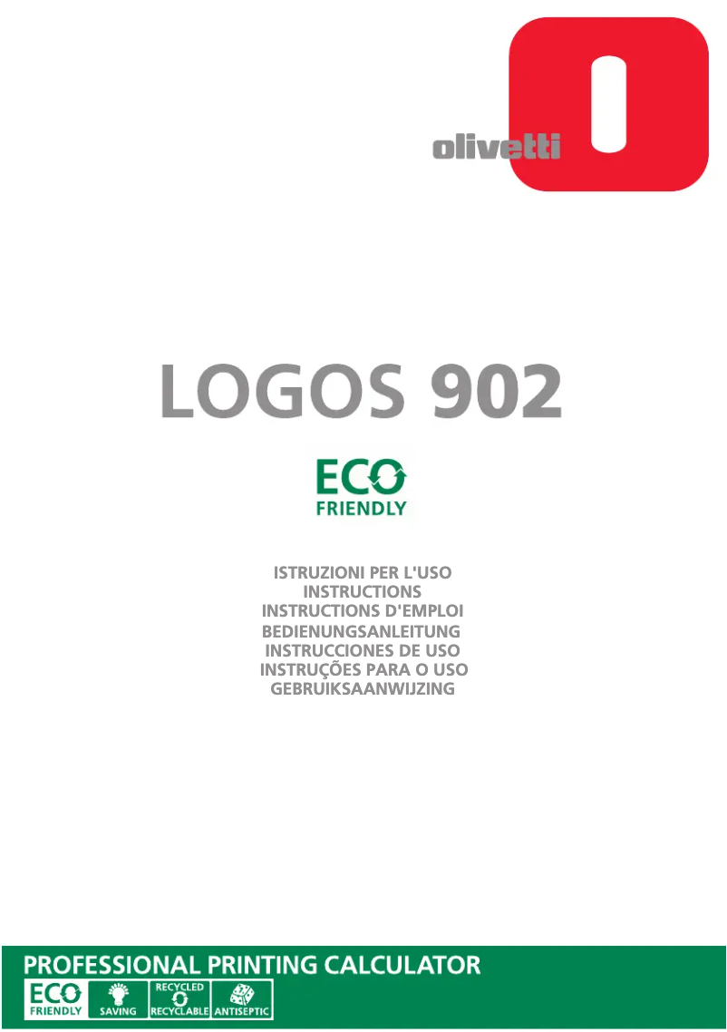 Page 1 de la notice Manuel utilisateur Olivetti Logos 902