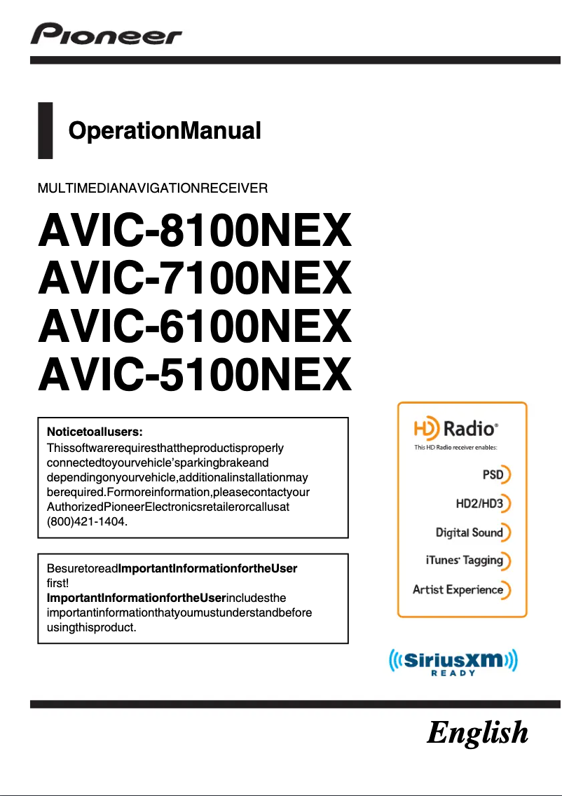 Página 1 del manual Manual de usuario Pioneer AVIC-5100NEX