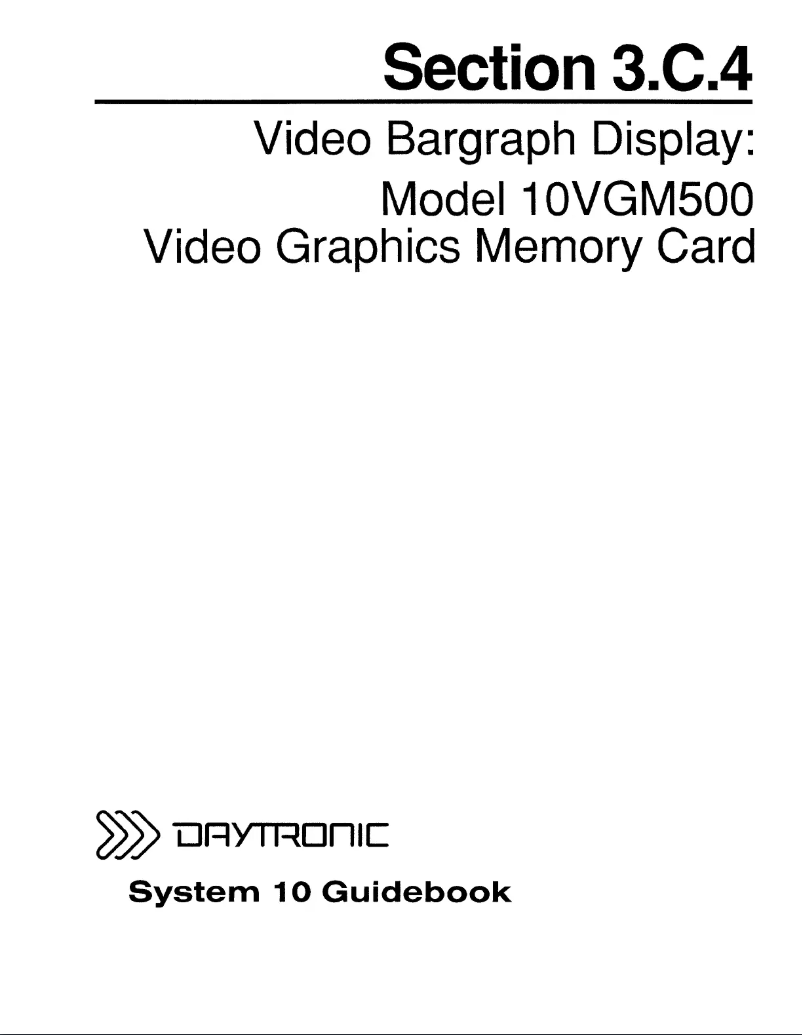 Page 1 de la notice Manuel utilisateur Daytronic 10VGM500