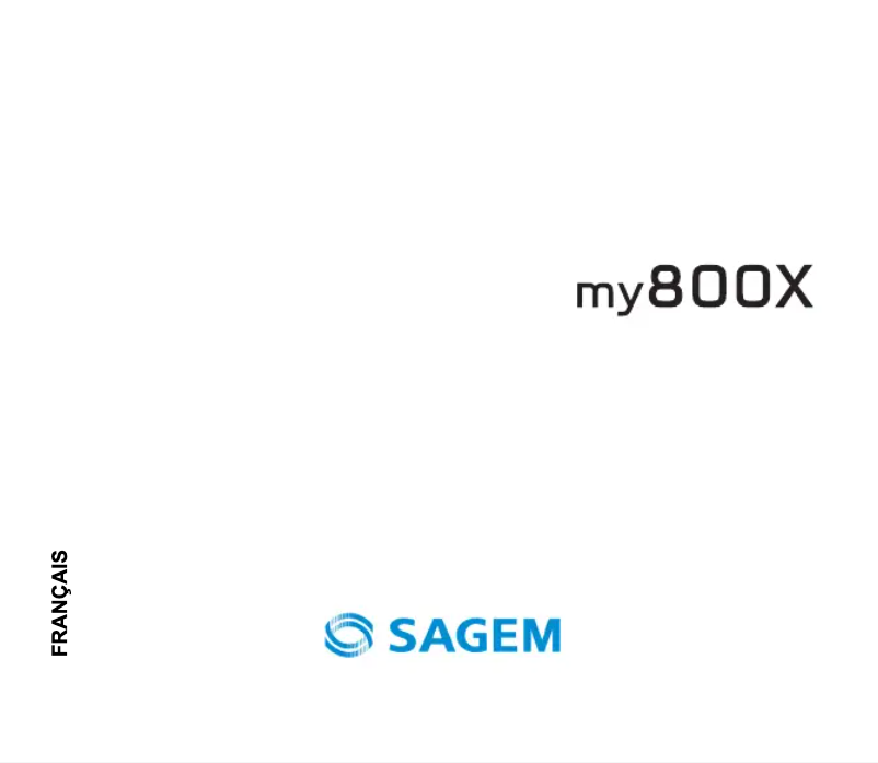 Page 1 de la notice Manuel utilisateur Sagem my800X