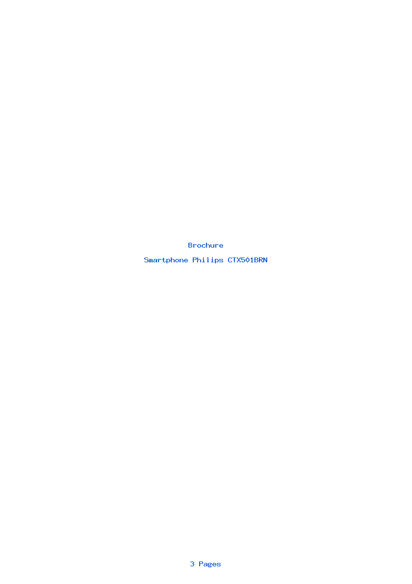 Page 1 de la notice Brochure Philips CTX501BRN