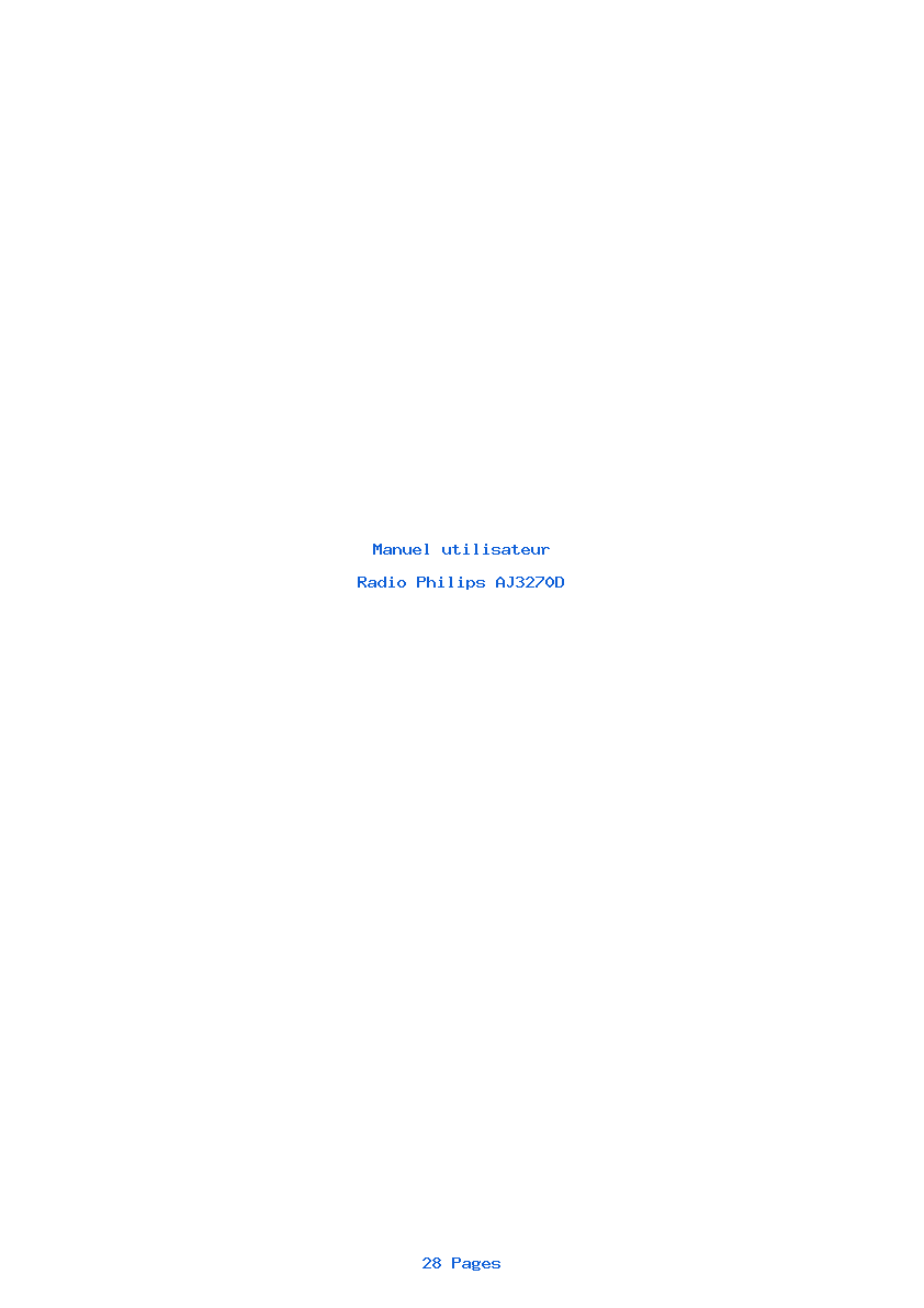 Page 1 de la notice Manuel utilisateur Philips AJ3270D