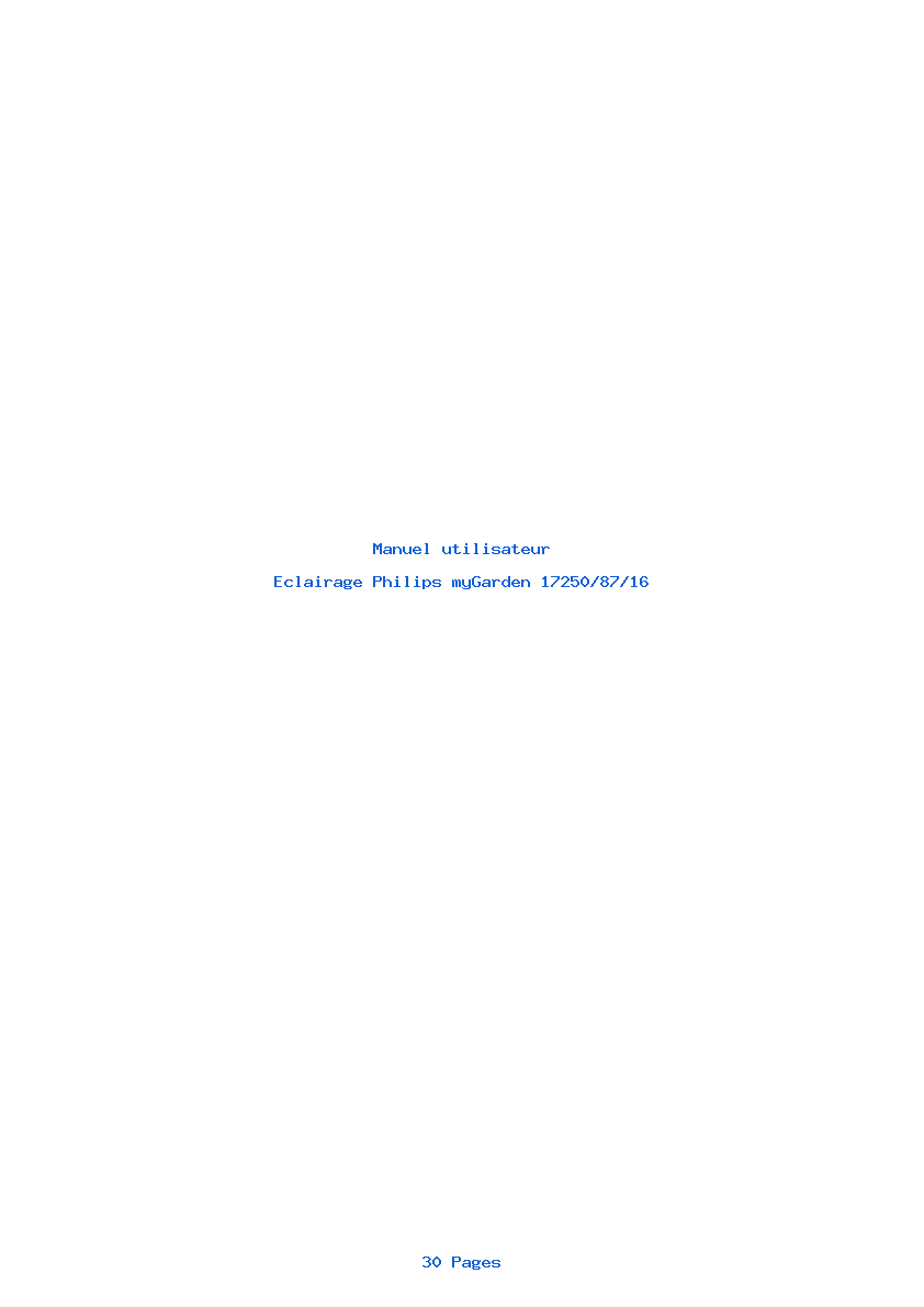 Page 1 de la notice Manuel utilisateur Philips myGarden 17250/87/16