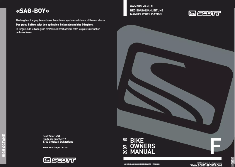 Página 1 del manual Manual de usuario Scott High Octane