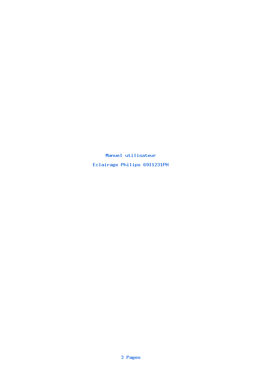 Page 1 de la notice Manuel utilisateur Philips 6911231PH