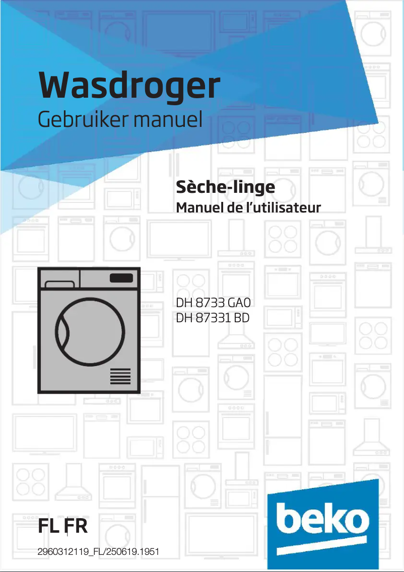 Page 1 de la notice Manuel utilisateur Beko DH 87331 BD