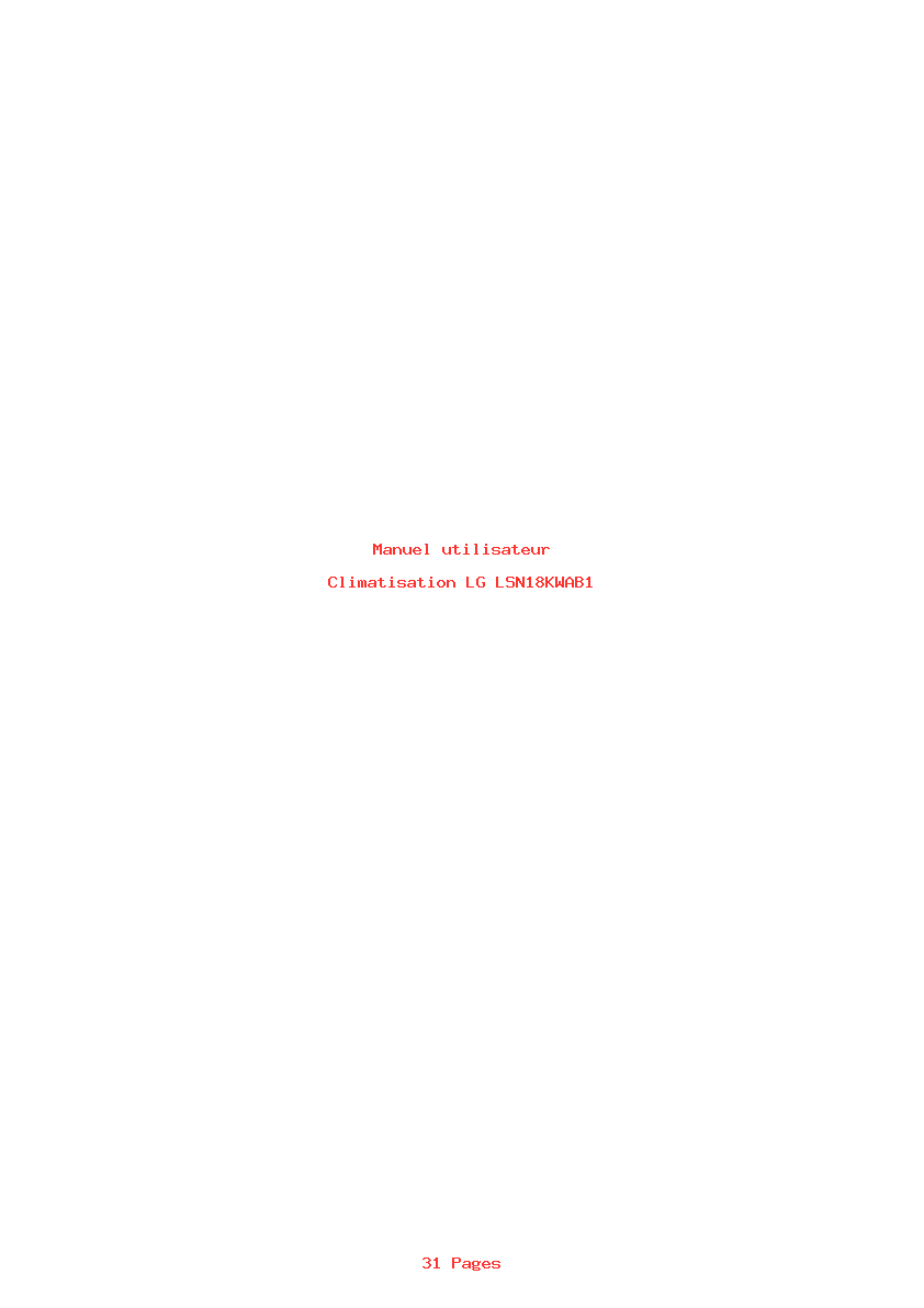 Page 1 de la notice Manuel utilisateur LG LSN18KWAB1
