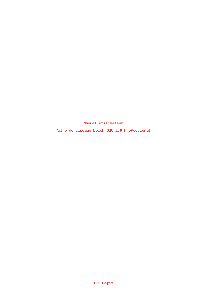 Page 1 de la notice Manuel utilisateur Bosch GSC 2.8 Professional