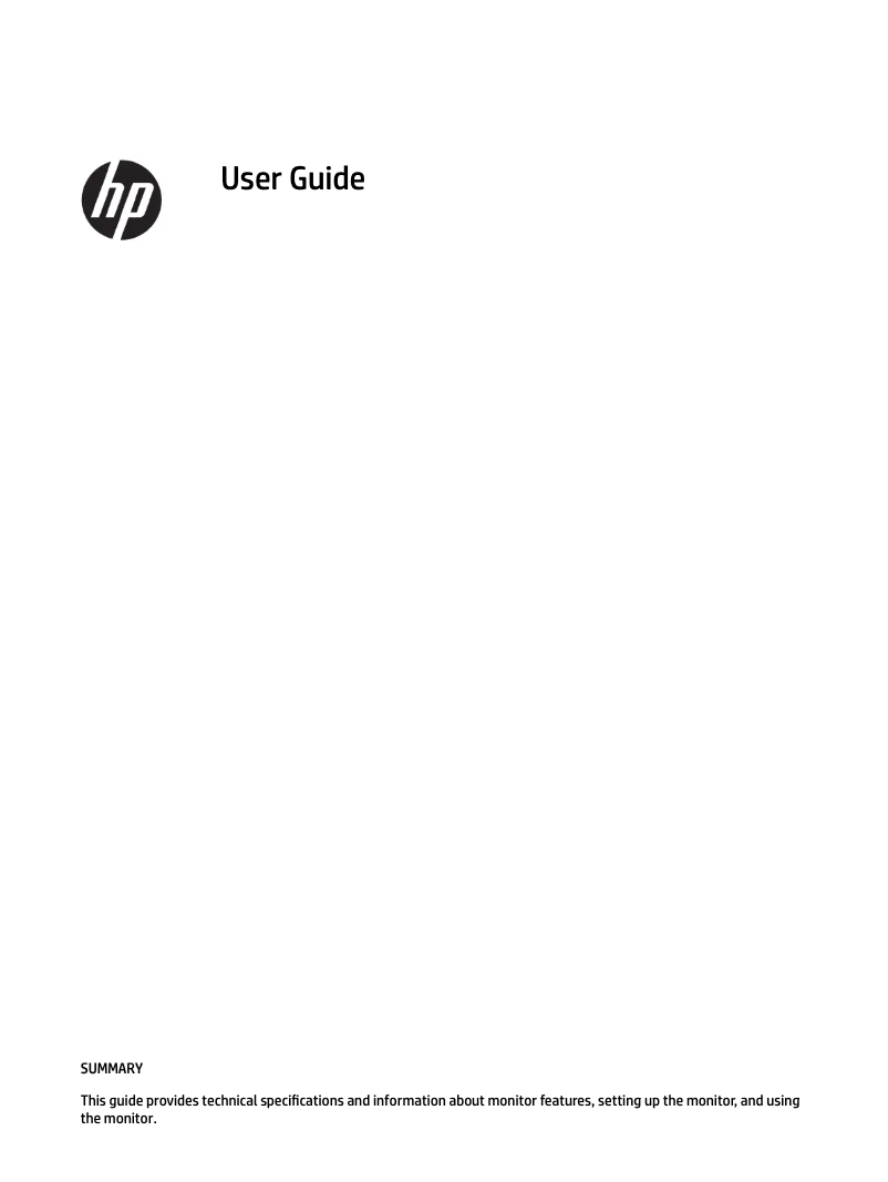 Página 1 del manual Manual de usuario HP P27h G5
