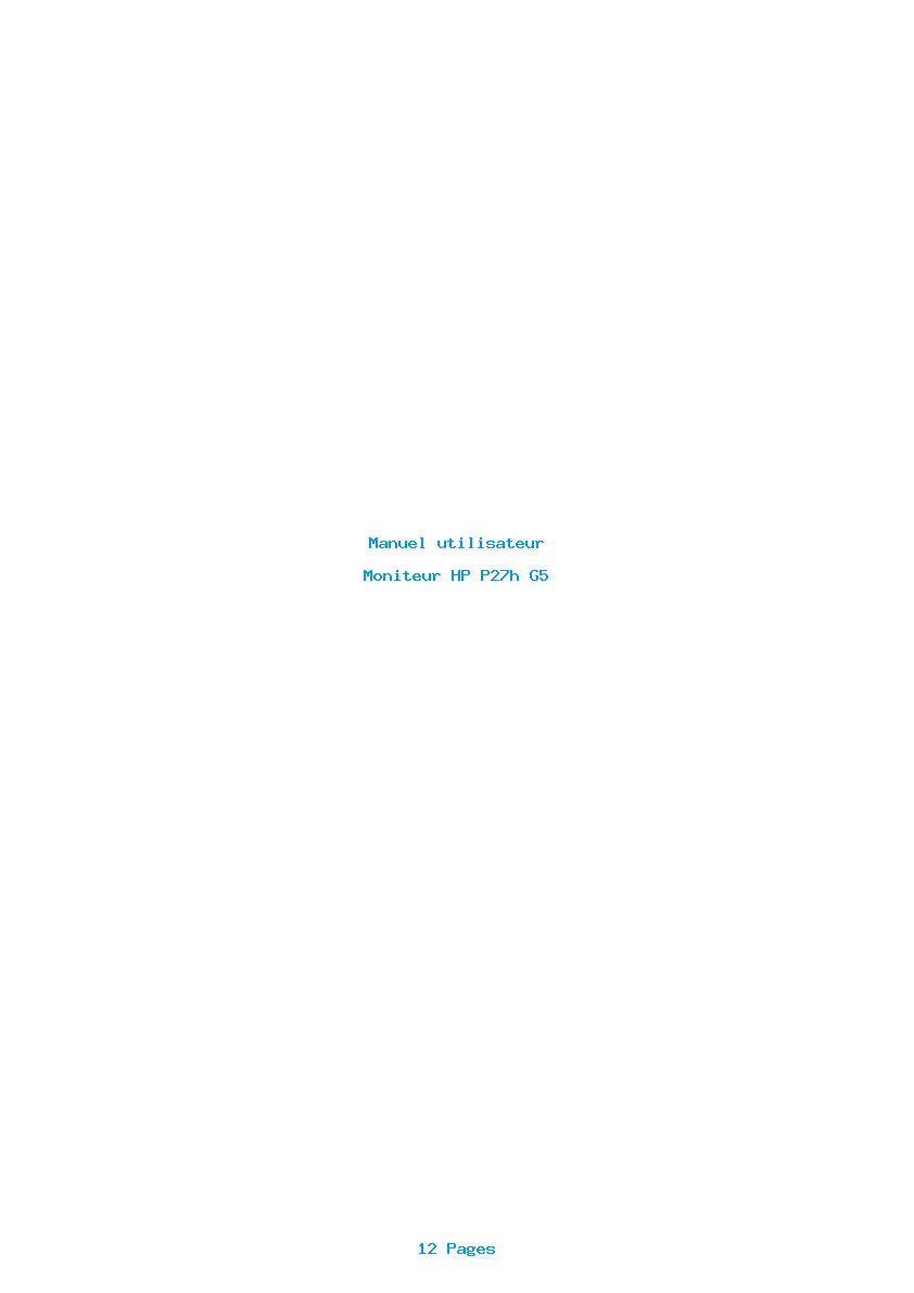 Page 1 de la notice Manuel utilisateur HP P27h G5
