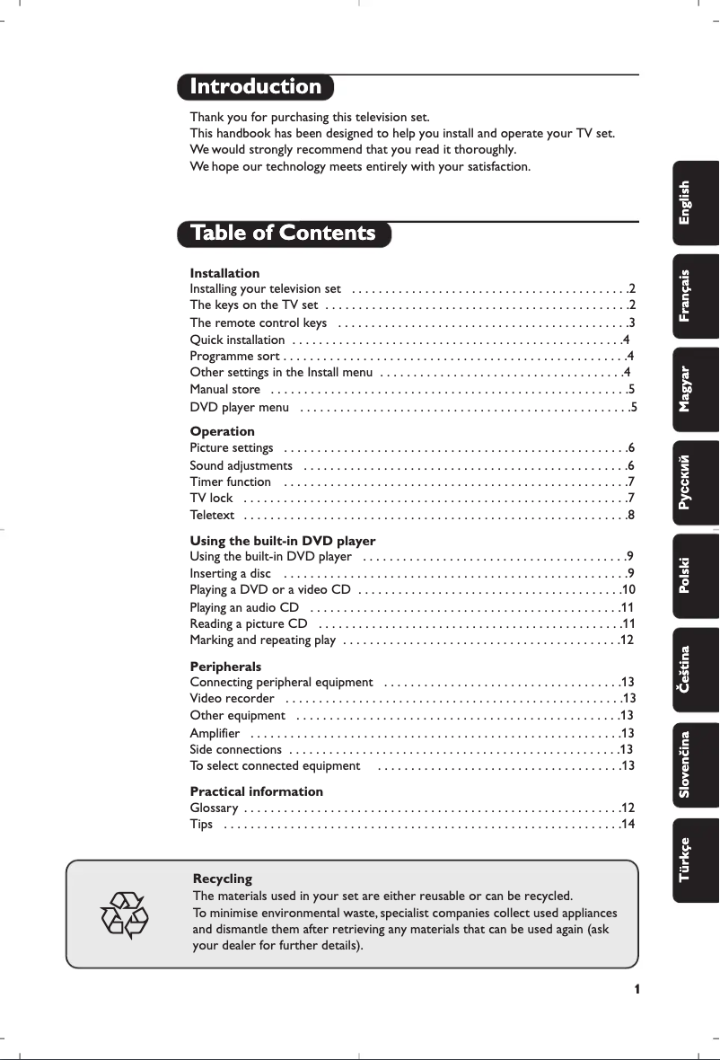 Page n°1 - Manuel utilisateur Philips 15PT6807/01