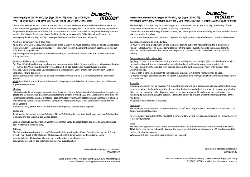 Page 1 de la notice Manuel utilisateur Busch + Müller UPP