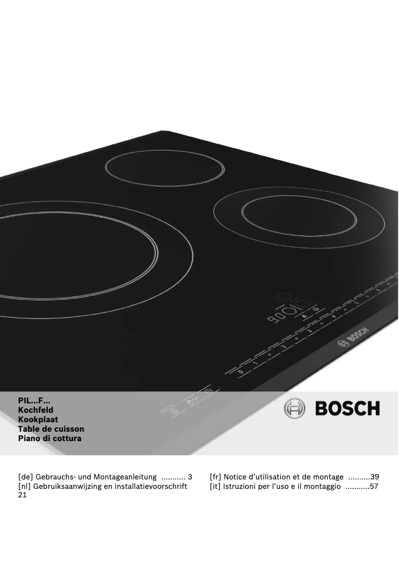 Page 1 de la notice Manuel utilisateur Bosch PIL633F18E