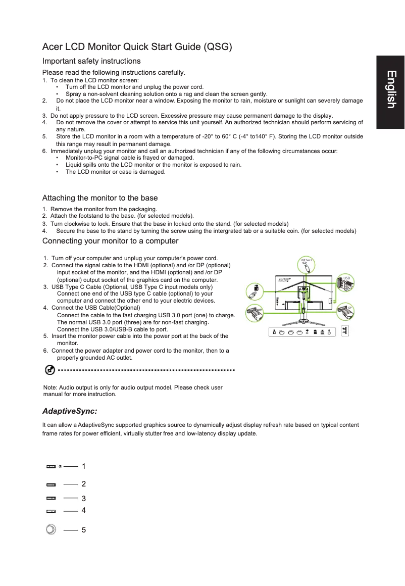 Page 1 de la notice Guide de démarrage rapide Acer Predator XB273UGX