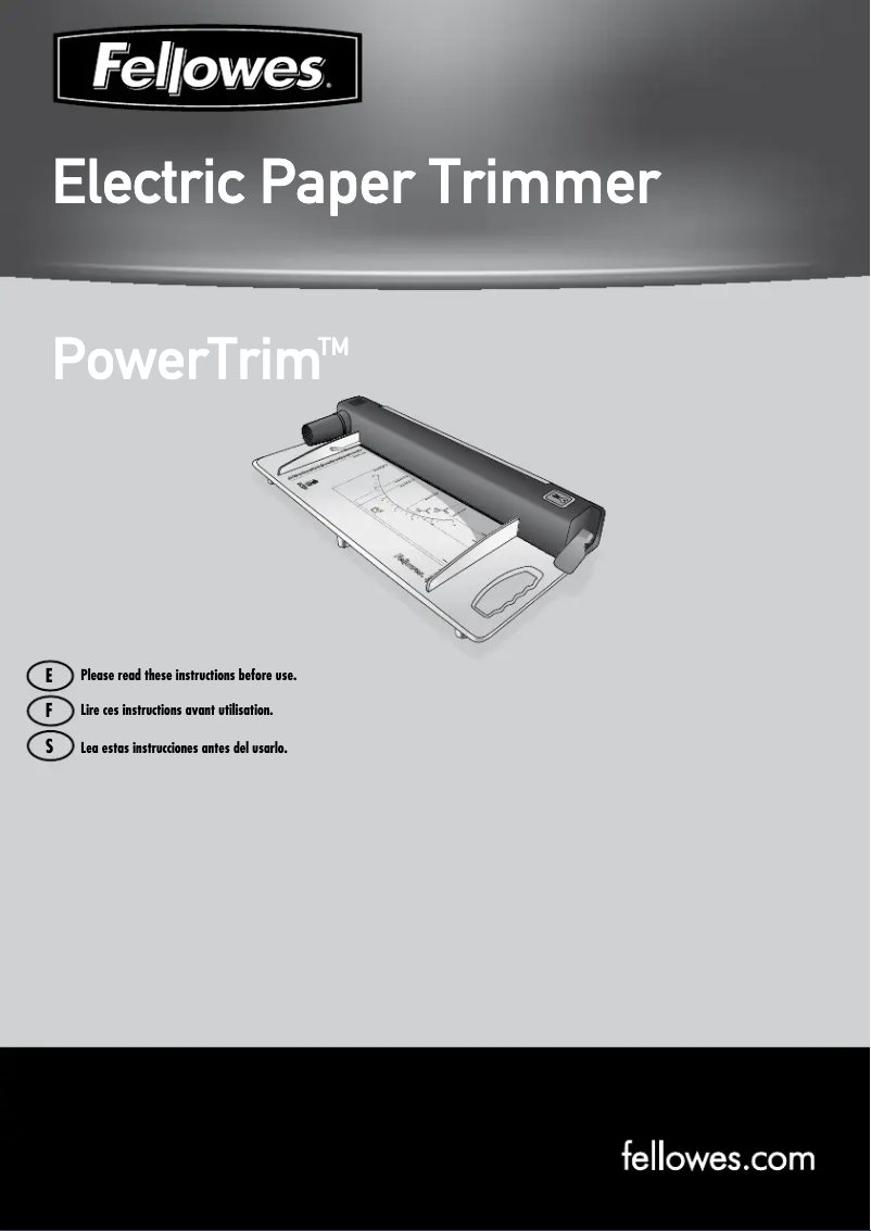 Page 1 de la notice Manuel utilisateur Fellowes Powertrim