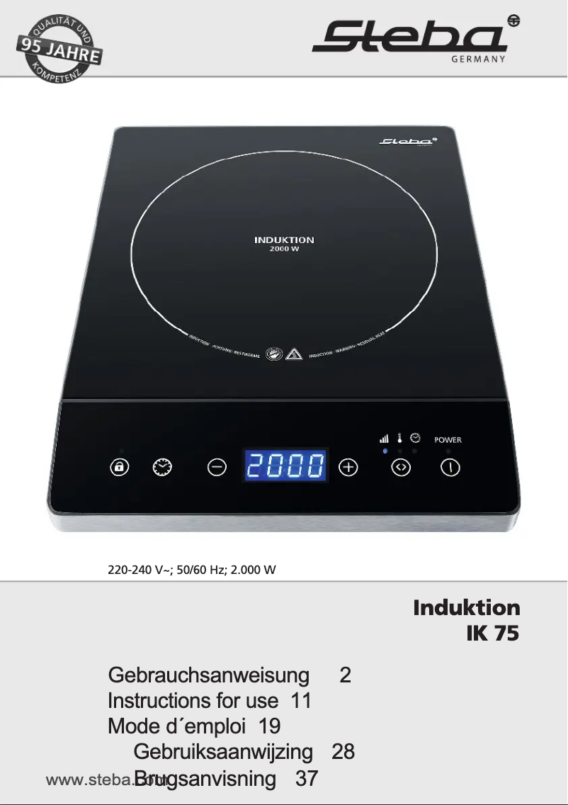Page 1 of the manual User Manual Steba IK 75