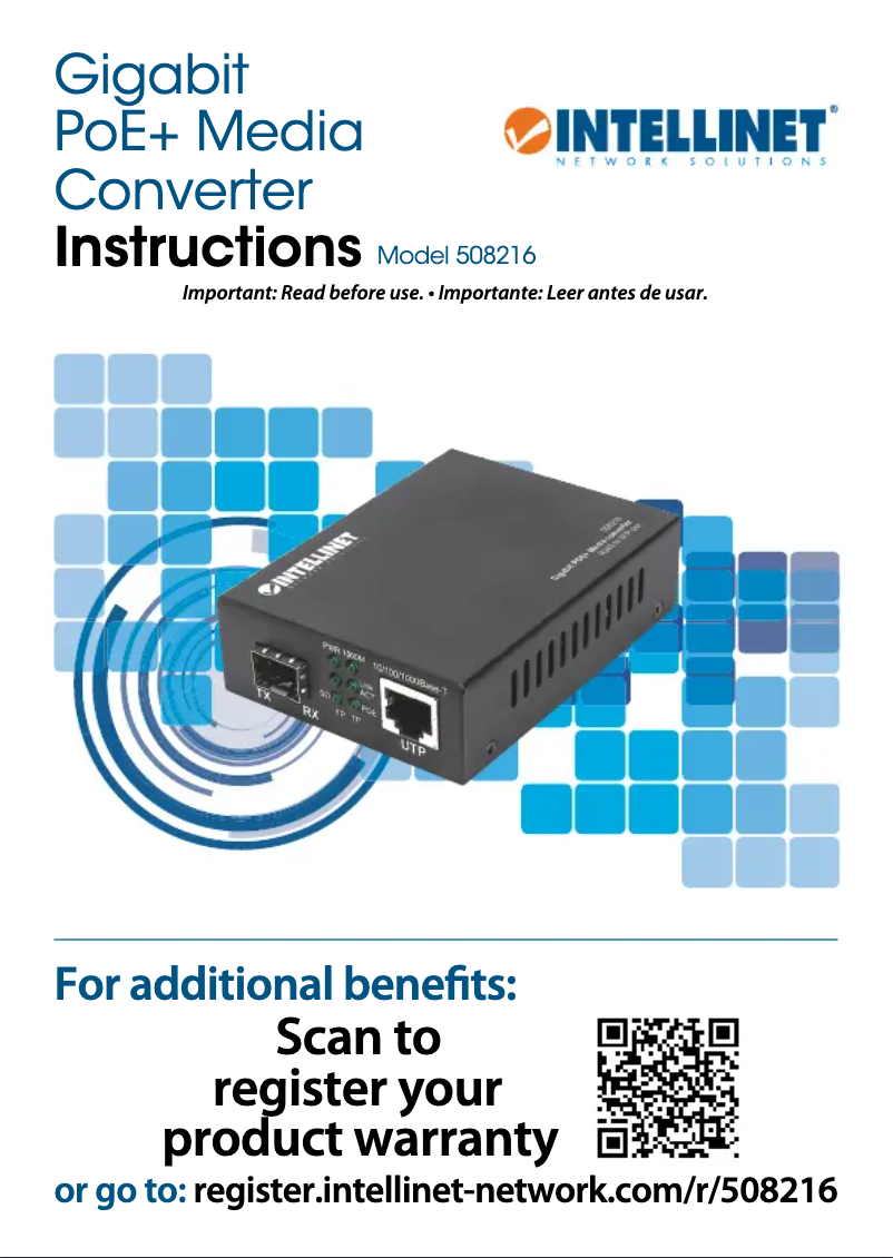 Page 1 de la notice Manuel utilisateur Intellinet 508216
