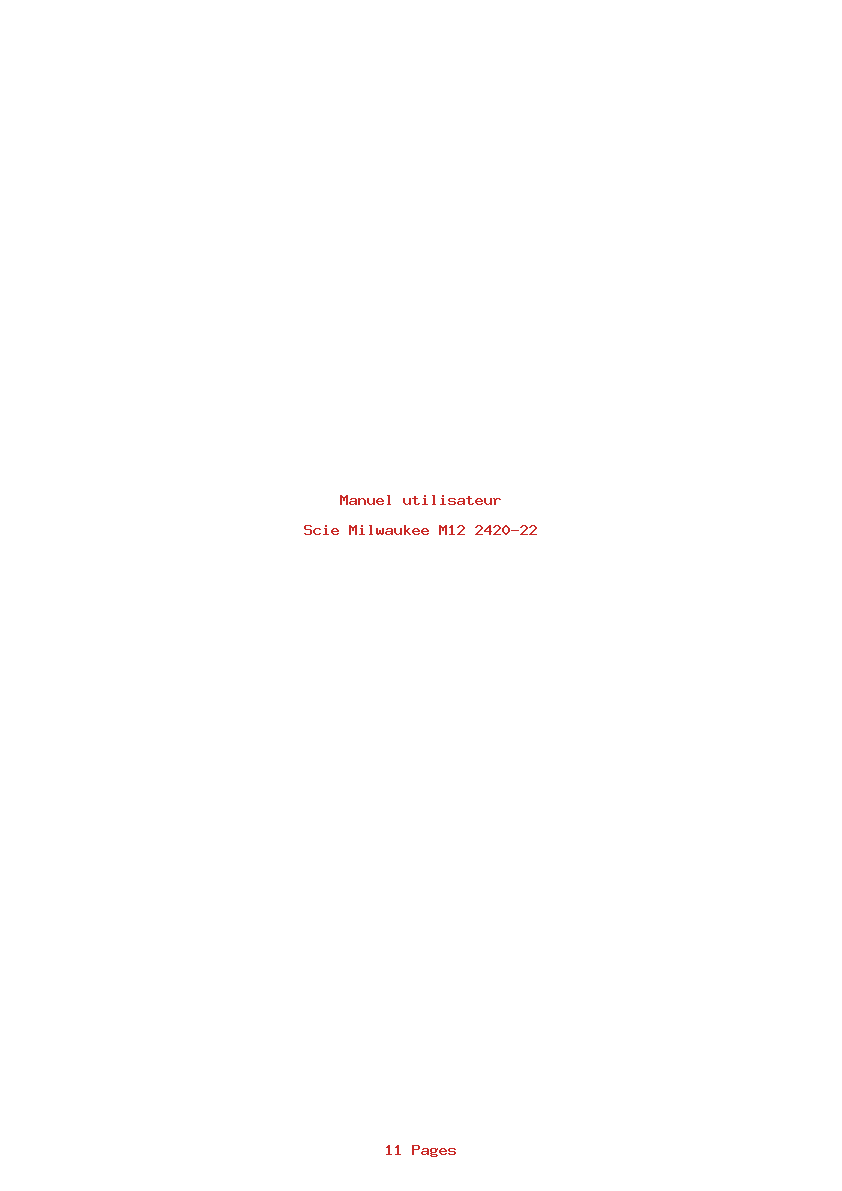 Page 1 de la notice Manuel utilisateur Milwaukee M12 2420-22