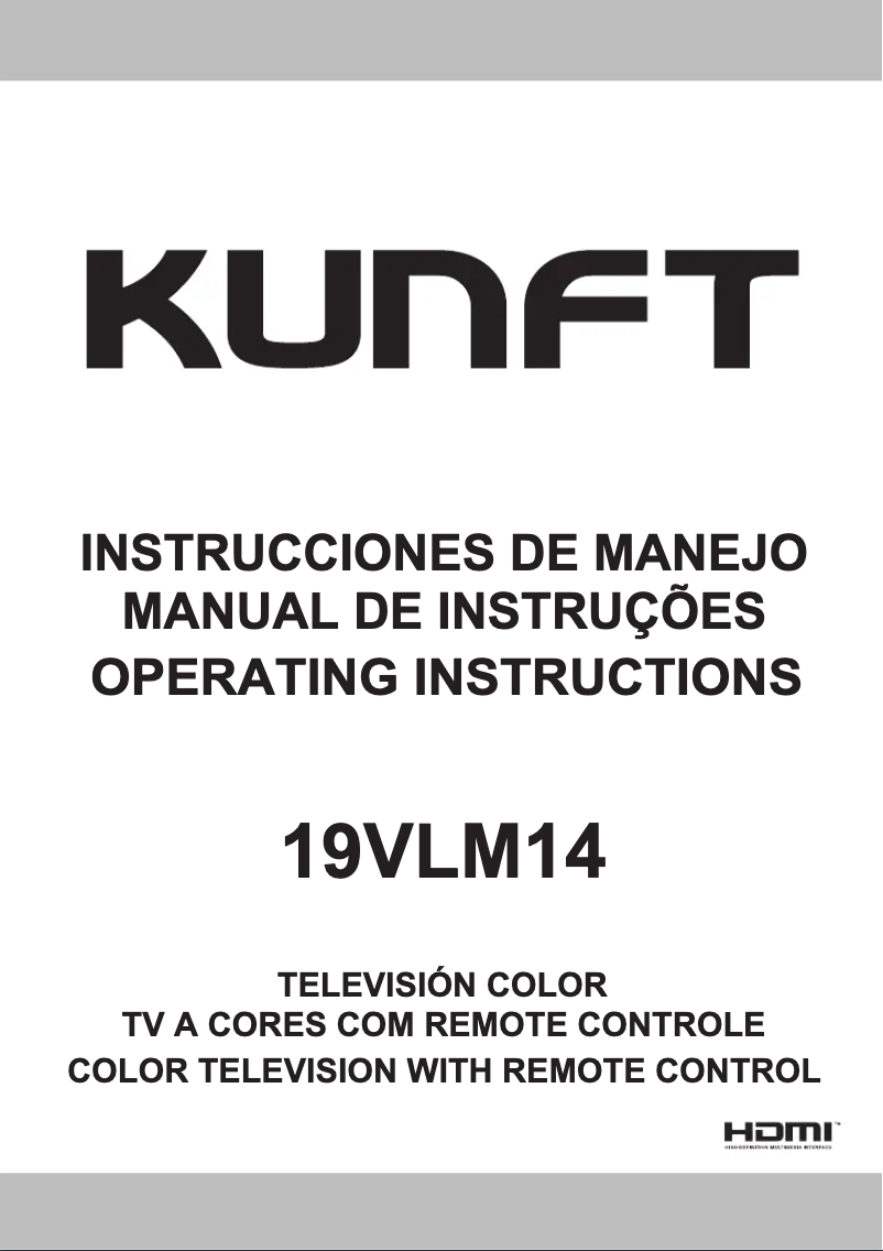 Página 1 del manual Manual de usuario Kunft 19VLM14