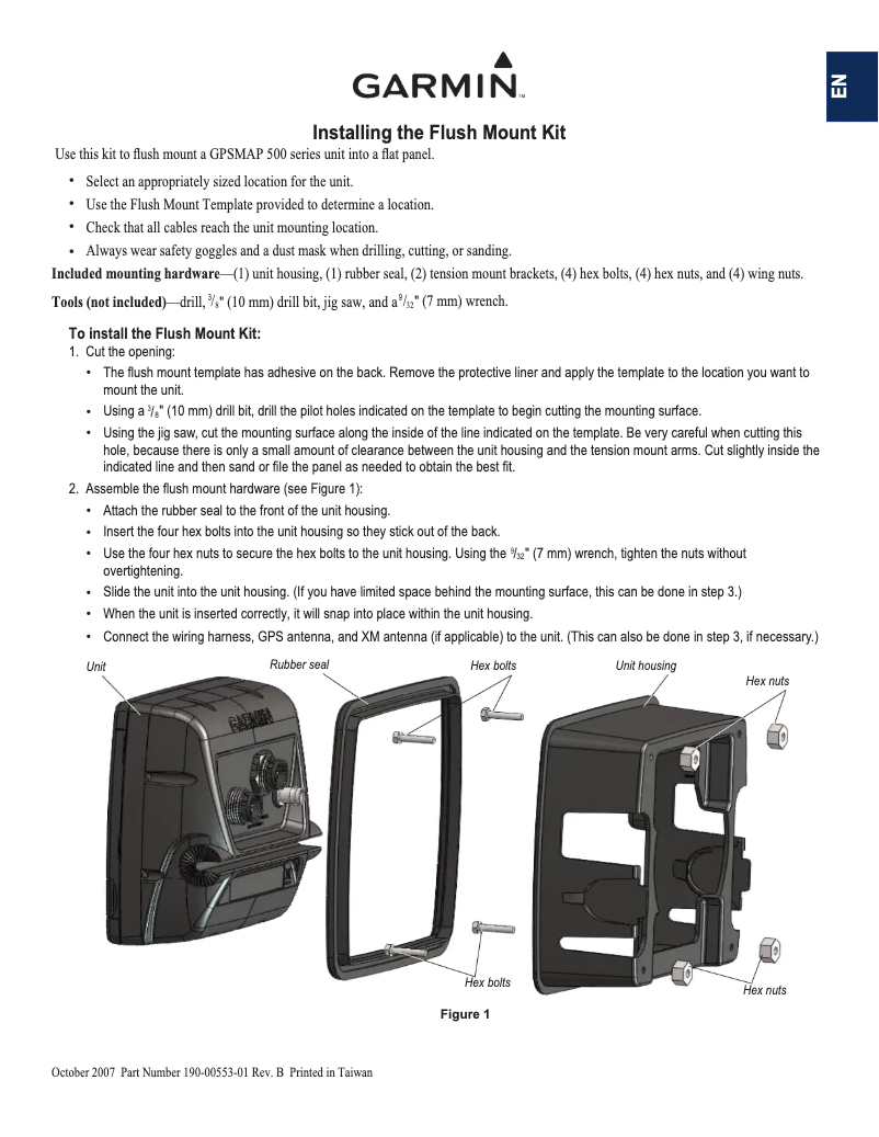 Page 1 de la notice Guide d'installation Garmin GPSMAP 520s