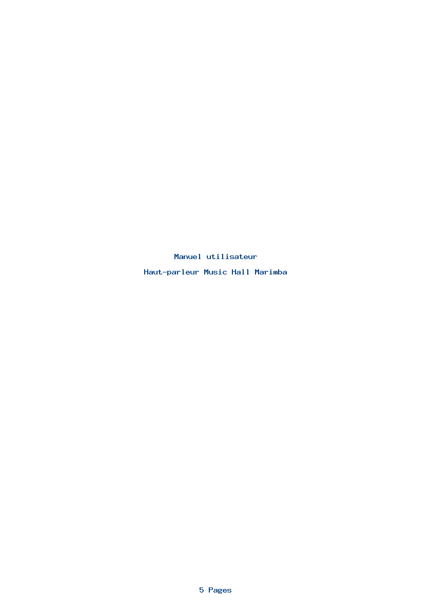 Page 1 de la notice Manuel utilisateur Music Hall Marimba