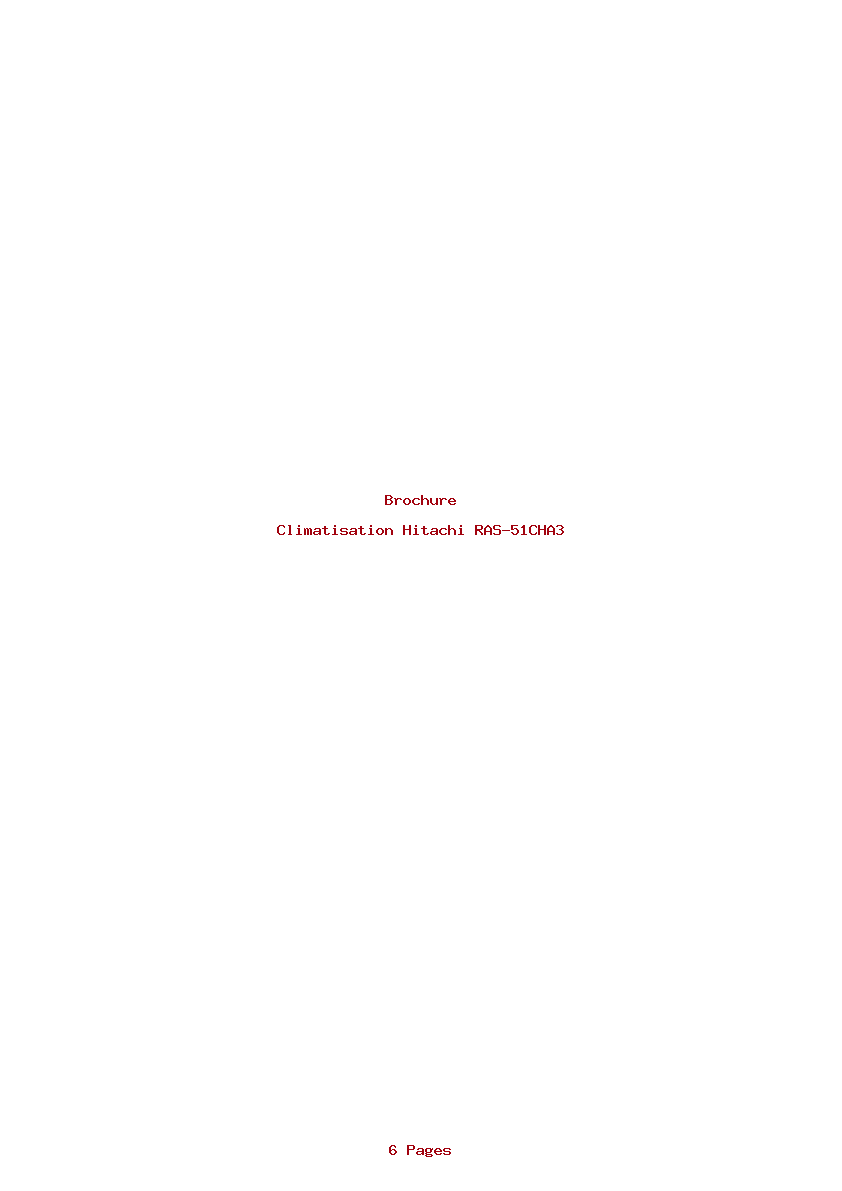 Page 1 de la notice Brochure Hitachi RAS-51CHA3