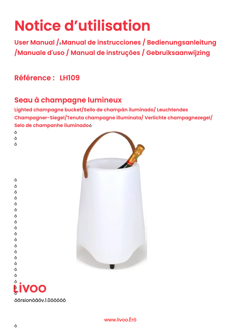 Page 1 de la notice Manuel utilisateur Livoo LH109