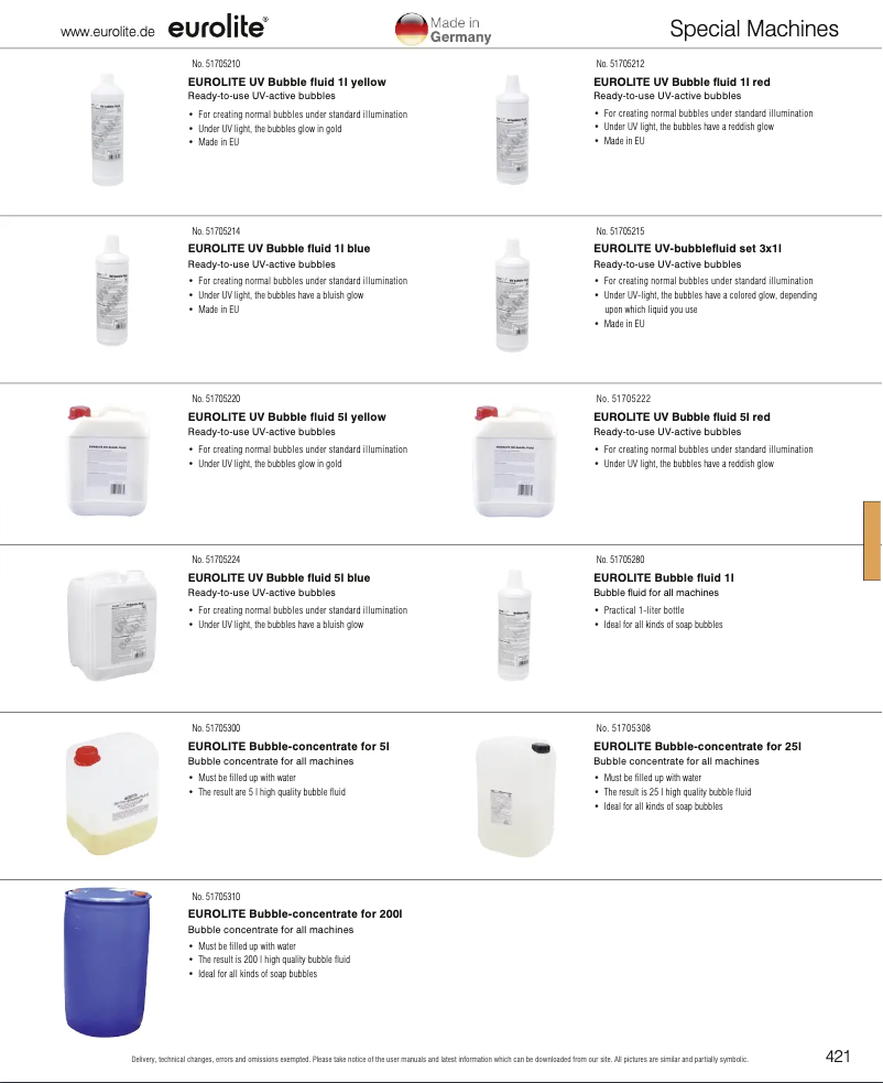 Page 1 of the manual Catalogue Eurolite UV 5
