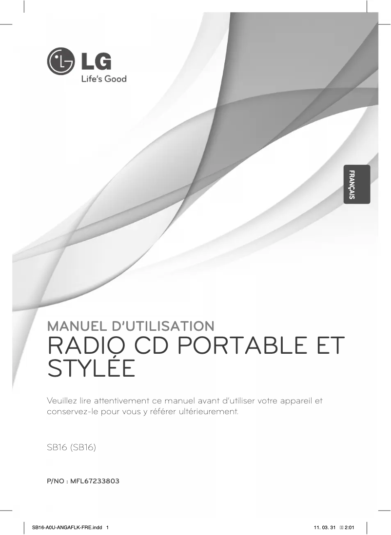 Page 1 de la notice Manuel utilisateur LG SB16