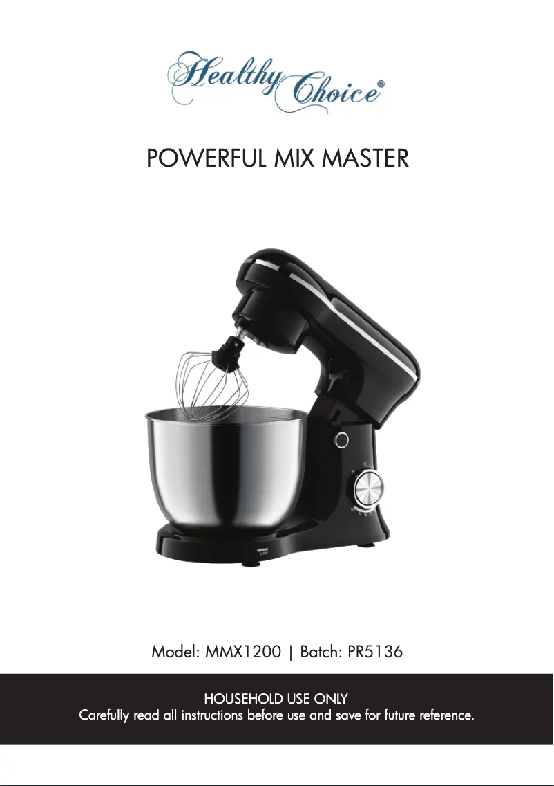 Page 1 de la notice Manuel utilisateur Healthy Choice MMX1200