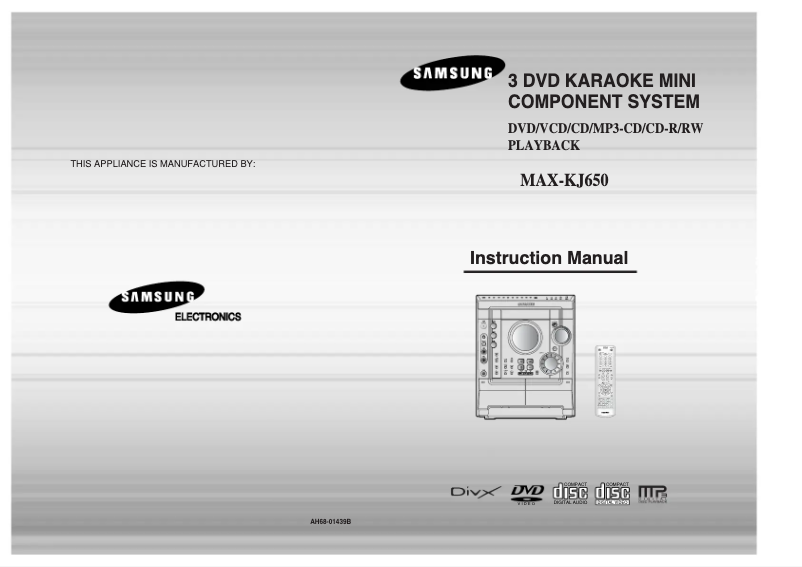 Page 1 of the manual User Manual Samsung MAX-KJ630