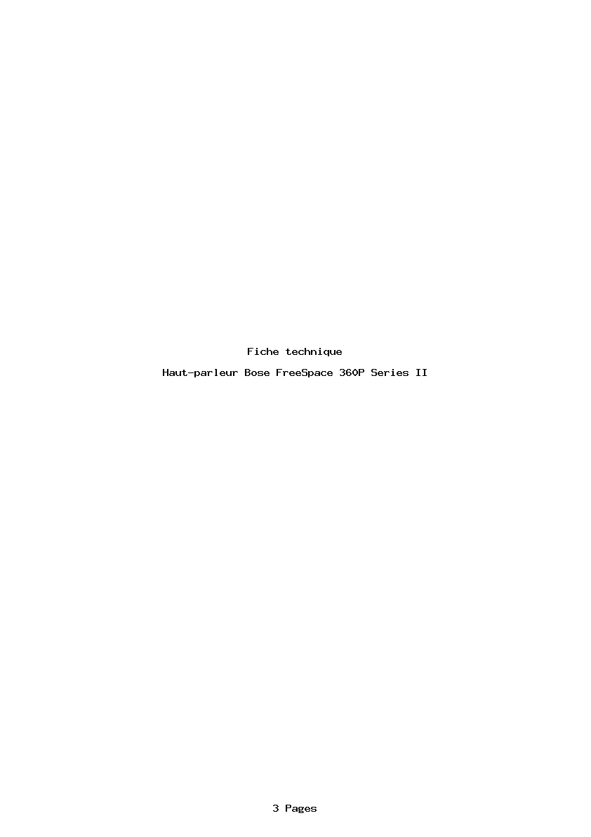 Image de la première page du manuel de l'appareil FreeSpace 360P Series II