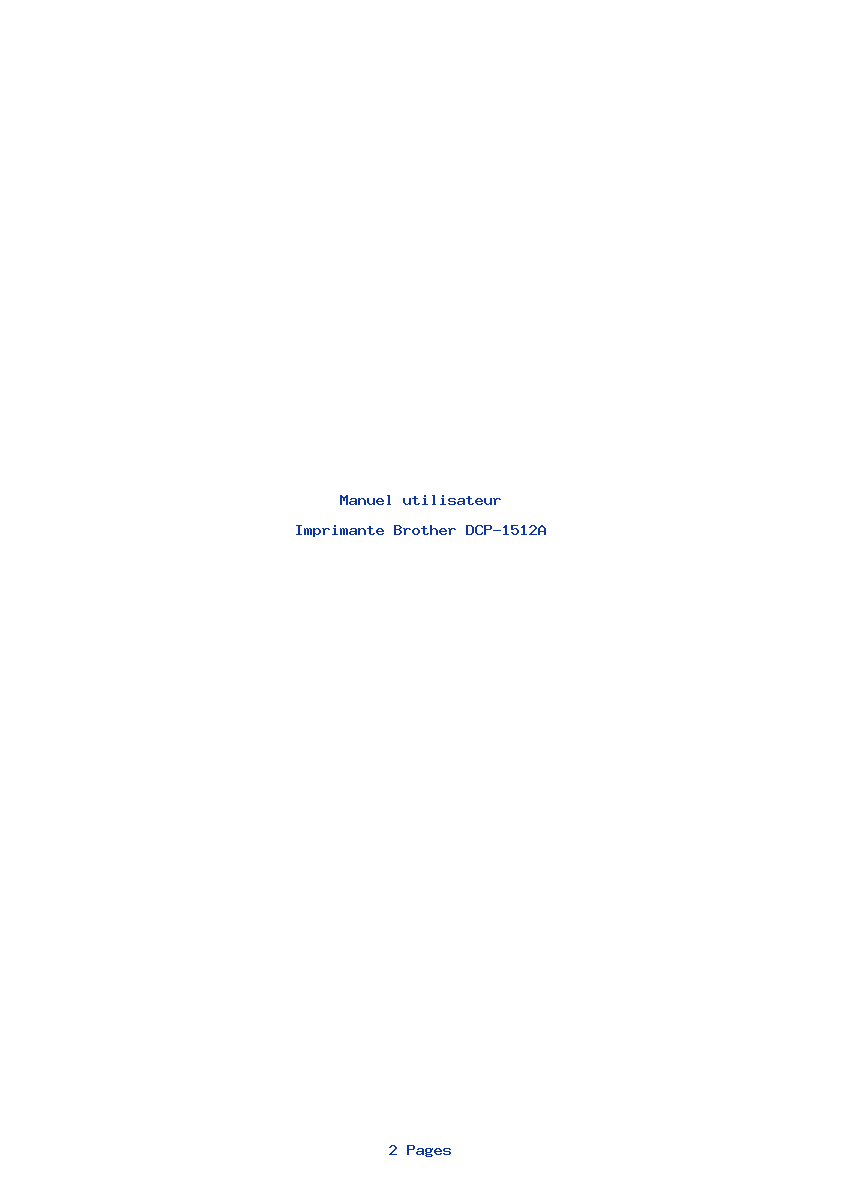Page 1 de la notice Manuel utilisateur Brother DCP-1512A