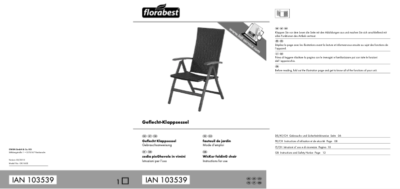 Page 1 de la notice Manuel utilisateur Florabest IAN 103539