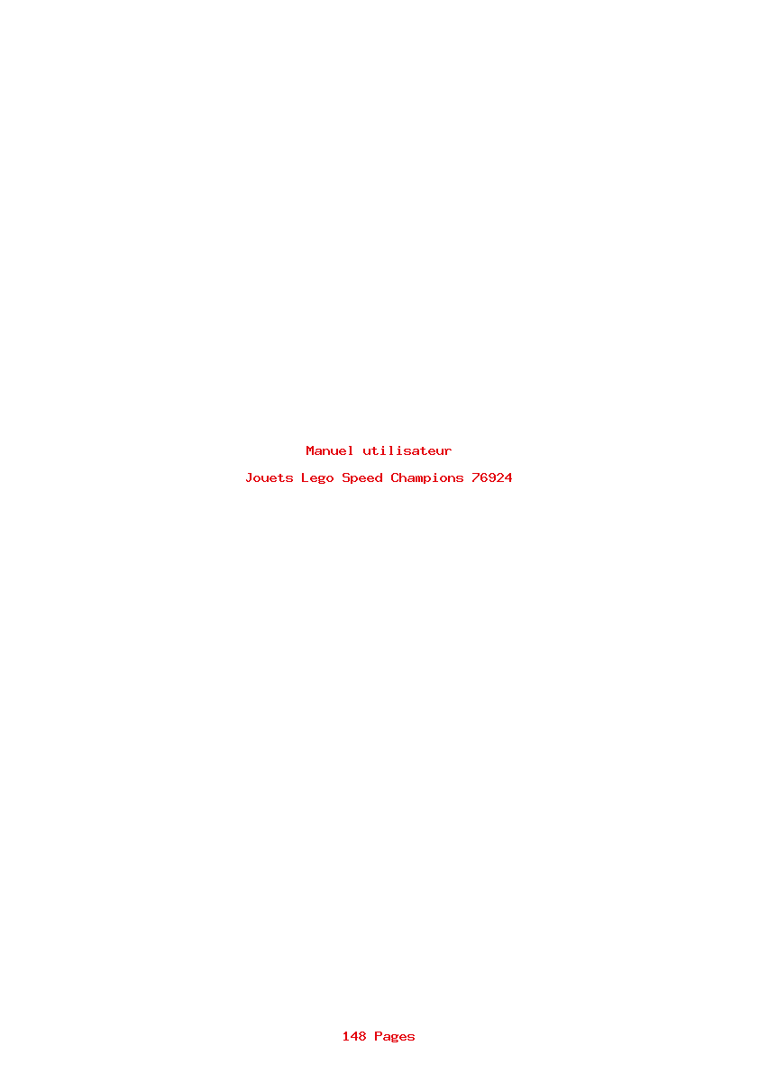 Page 1 de la notice Manuel utilisateur Lego Speed Champions 76924