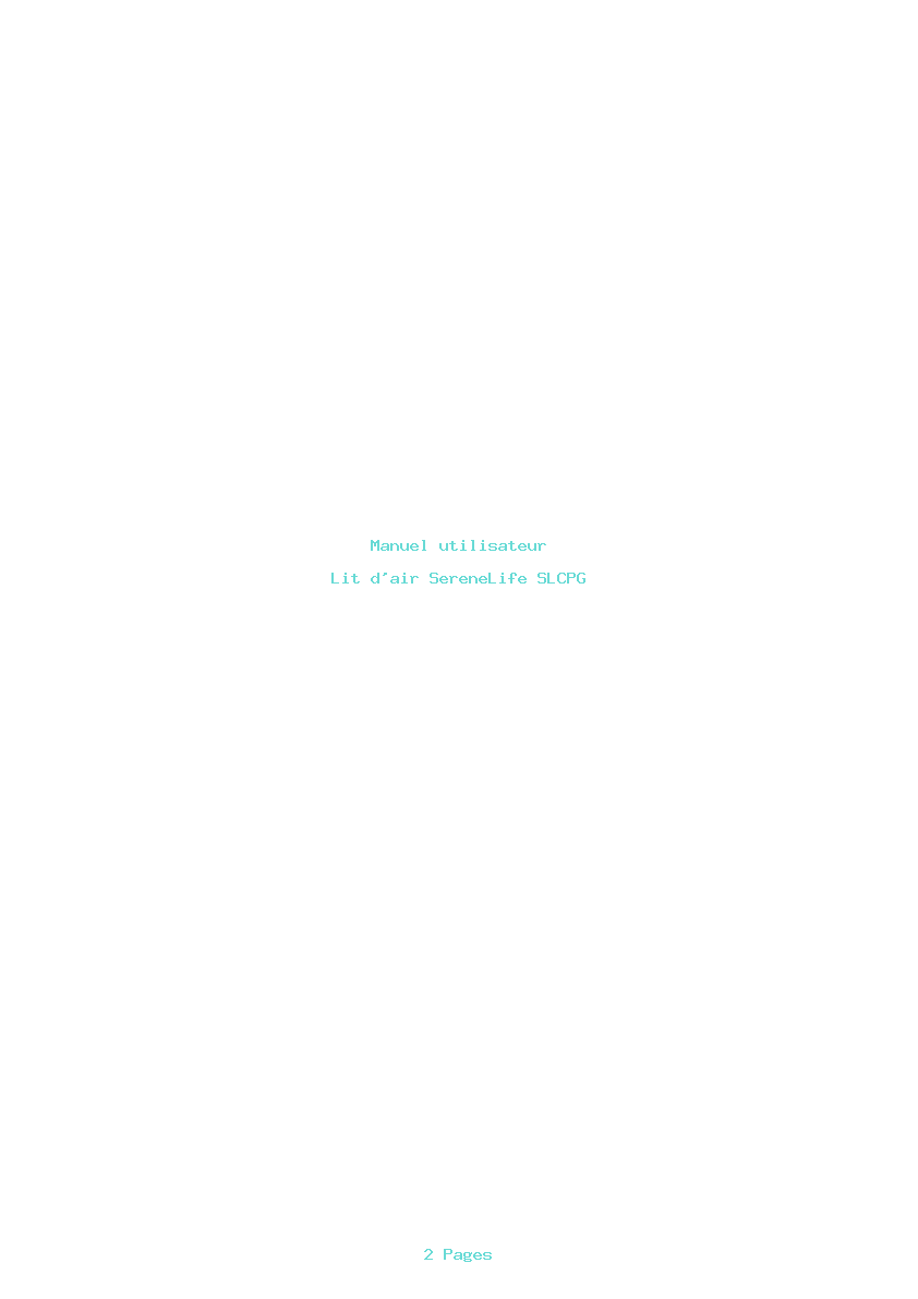 Page 1 de la notice Manuel utilisateur SereneLife SLCPG