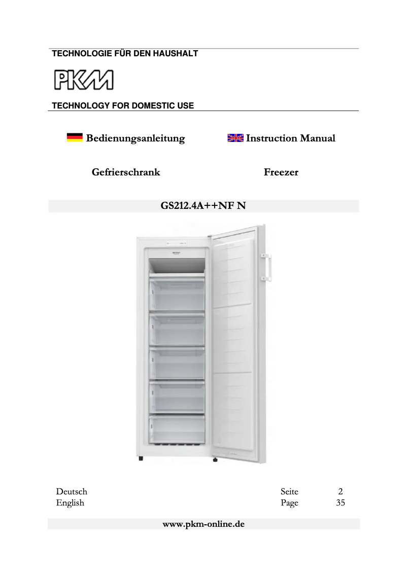 Página 1 del manual Manual de usuario PKM GS212.4A++NoFrost