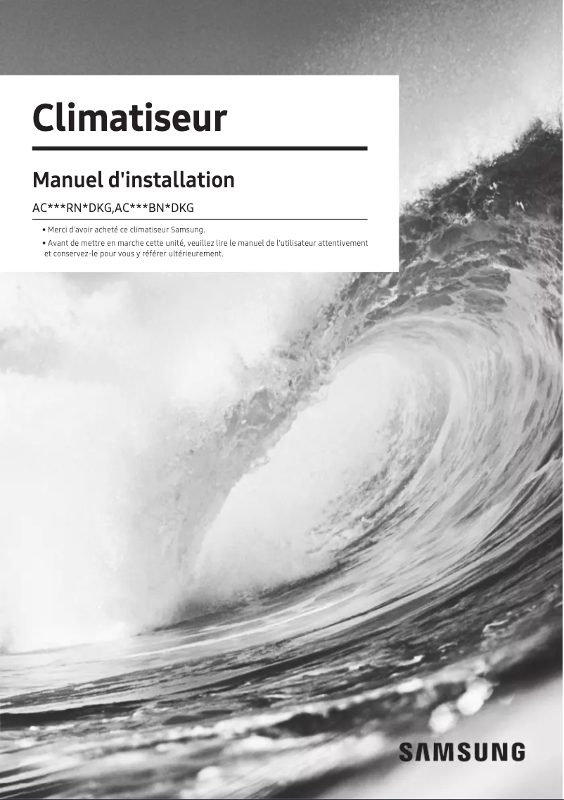 Página 1 del manual Guía de instalación Samsung AC026RNLDKG