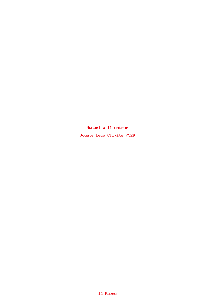 Page 1 de la notice Manuel utilisateur Lego Clikits 7529