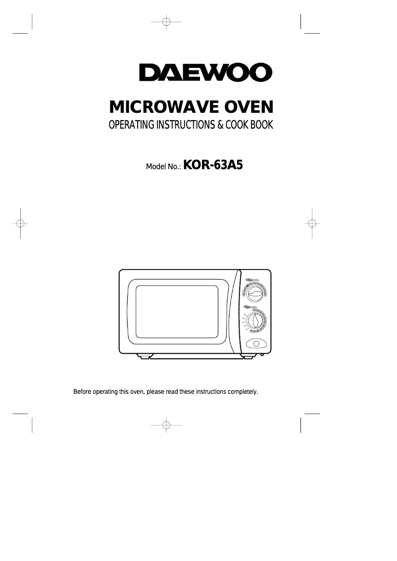 Page 1 de la notice Manuel utilisateur Daewoo KOR-63A5