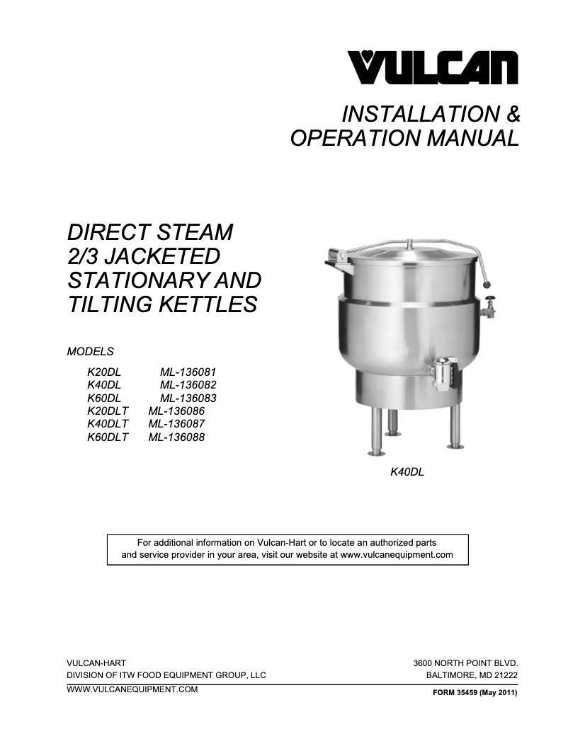 Page 1 de la notice Manuel utilisateur Vulcan K20DL