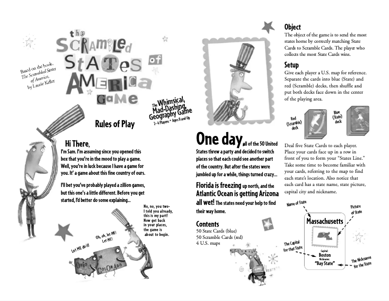 Page 1 de la notice Manuel utilisateur Gamewright The Scrambled States of America