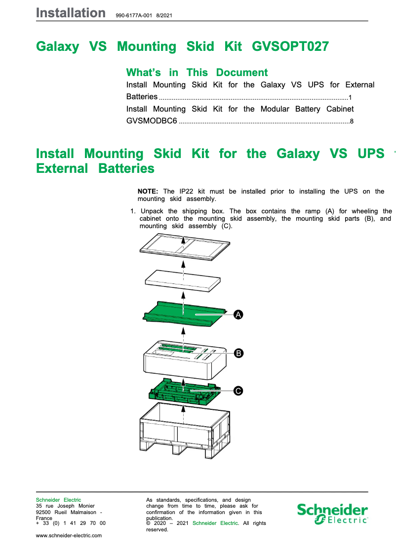 Página 1 del manual Manual de usuario APC Galaxy VS GVSOPT027