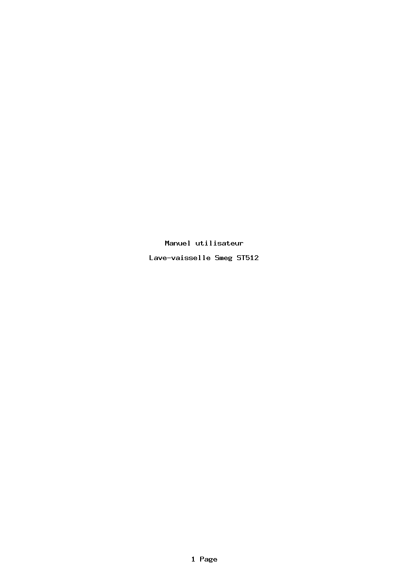 Page 1 de la notice Manuel utilisateur Smeg ST512