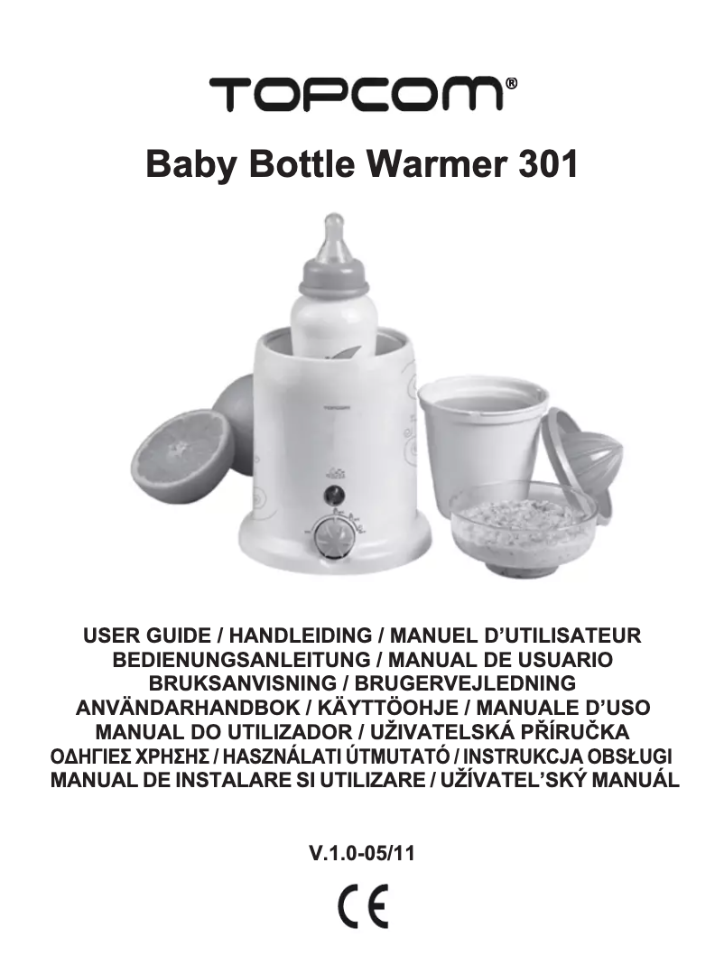 Page 1 of the manual User Manual Topcom Baby bottle warmer 301
