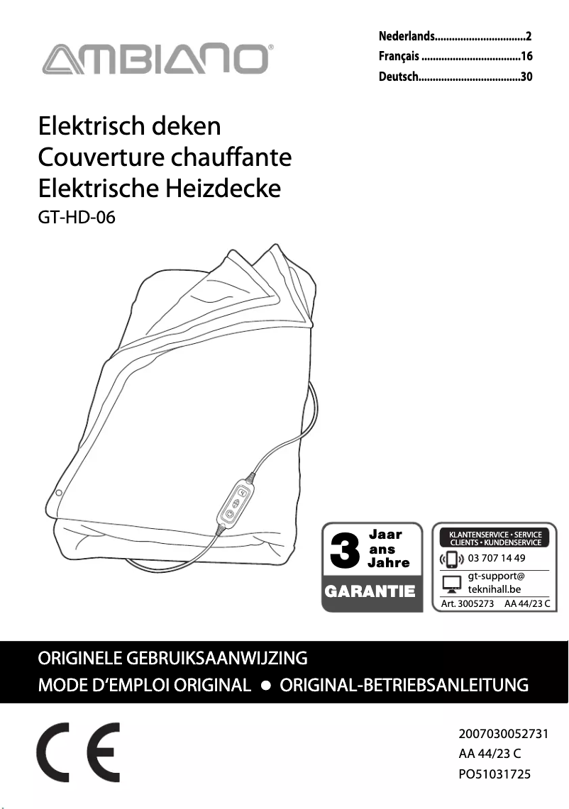 Page 1 de la notice Manuel utilisateur Ambiano GT-HD-06