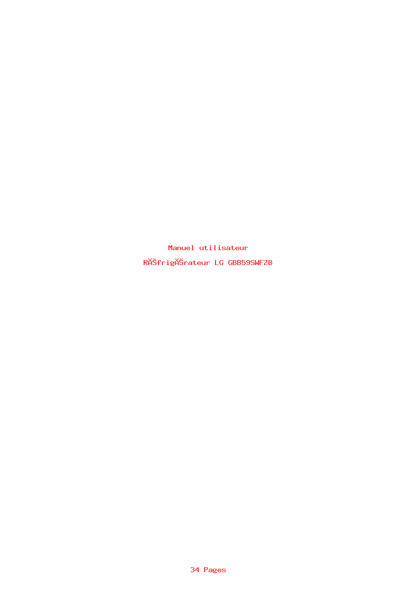 Page 1 de la notice Manuel utilisateur LG GBB59SWFZB