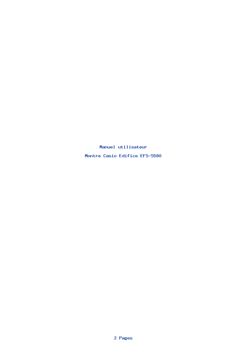 Page 1 de la notice Manuel utilisateur Casio Edifice EFS-S580